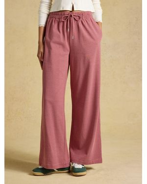 Joules Burgundy Stripe Elasticated Waist Jersey Pull On Jogger - Pink