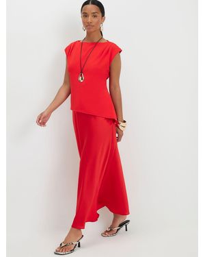 River Island Petite Satin Hybrid Dress - Red