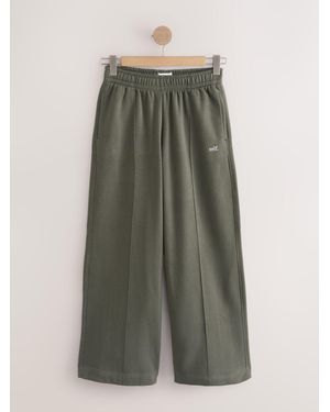 Self Khaki Wide Leg Sweatpants - Green