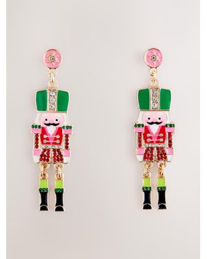 Next Christmas Nutcracker Drop Earrings - Red