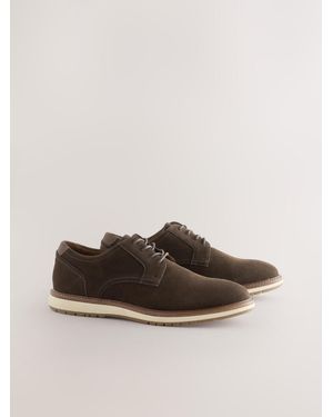Next Wedge Derby Shoes - Braun