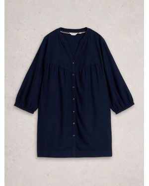 White Stuff Raquel Linen Blend Tunic - Blue