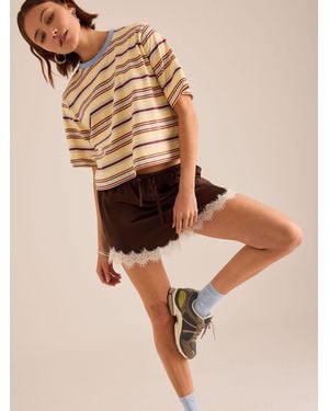 Anthropologie Boxy Stripe T-Shirt - Natural