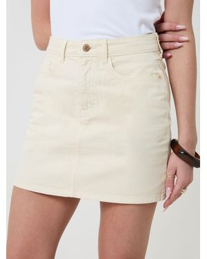 Threadbare Denim Mini Skirt - Natural