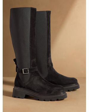 Russell & Bromley Suede Mysty Knee High Boots - Black
