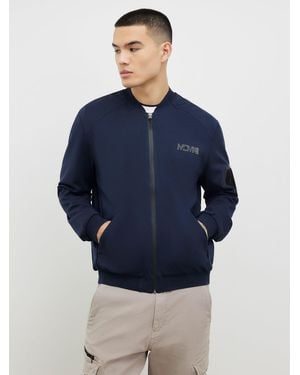River Island Neoprene Bomber Jacket - Blue