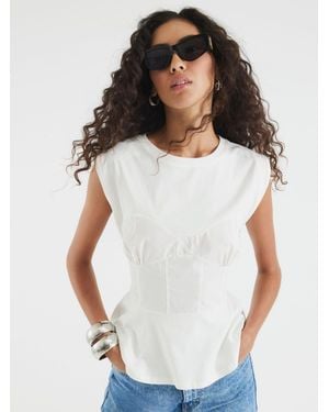 River Island Sl Utility Tie Back Tops - White