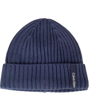 Calvin Klein Albon Ribbed Beanie - Blue