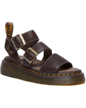 Dr. Martens Dr. Martens Dark Gryphon Quad Pisa Leather Sandals - Brown