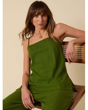 Nobody's Child Nobodys Child Dua Linen Blend Longline Cami Top - Green