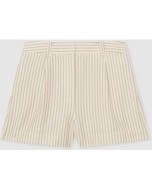 Reiss Cream & Pinstripe Tailored Shorts - Natural
