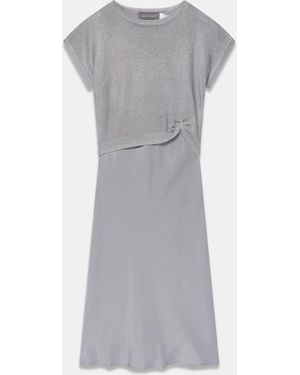 Mint Velvet Mix Midi Dress - Gray