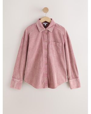 Next Washed Corduroy Shirt - Pink