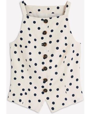 Boden Square Neck Strap Waistcoat - White