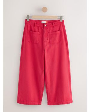 Next Lightweight Denim Patch Pocket Cropped Jeans - Red
