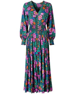 Joe Browns Autumn Floral Maxi Dress - Blue