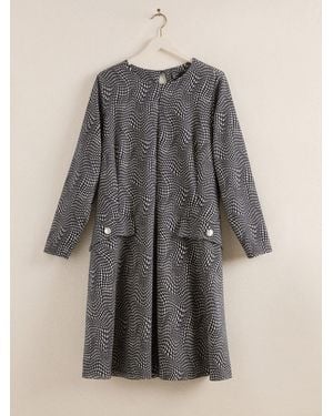 Friends Like These Curve Long Sleeve Pocket Detail Cozy Mini Dress - Gray