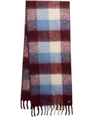 Superdry Check Patterned Scarf - Red