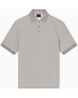 ARMANI EXCHANGE A/O Monogram Polo Shirt - Gray