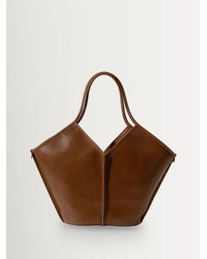 Hebe Studio Light Calella Leather Tote Bag - Brown