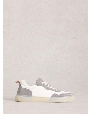 White Stuff Les Leather Lace Up Sneakers - Natural