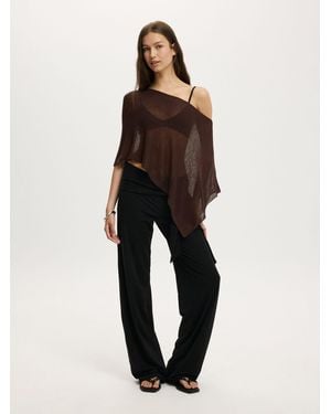 Cotton On Sheer Knit Poncho - Natural