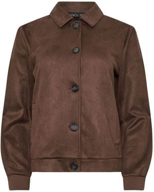 M Com Button Through Jacket - Brown