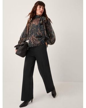 Monsoon Payton Ponte Bootcut Pants - Black