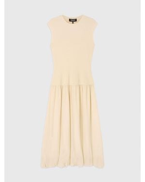 Whistles Knitted 2In1 Bubble Hem Dress - Natural