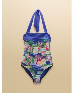 Joules Halter Neck Swimsuit - Blue
