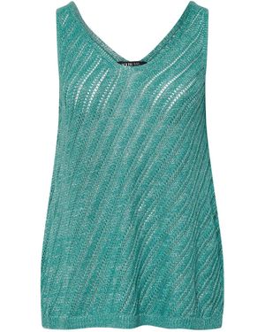 Yours Curve Metallic Pointelle Vest54 - Grün