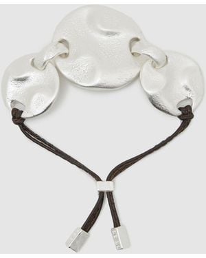 Reiss Ona Sculpted Disc Cord Bracelet - White