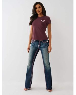 TRUE RELIGION Crystal Horse Shoe Crew T-Shirt - Blue