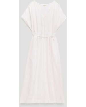 Hush Remy Pleated Linen Blend Midi Dress - White