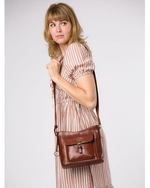 Conkca Clementine Leather Cross-Body Bag - Brown