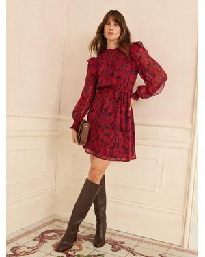 Love & Roses Shirred Crew Neck Mini Dress