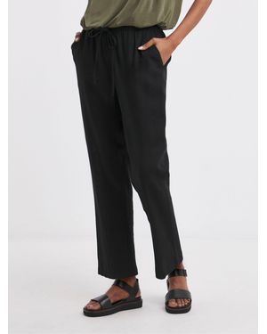 JD Williams Linen Mix Tapered Pants - Black