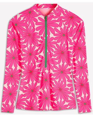 Boden Sun Safe Raglan Rash Vest - Pink
