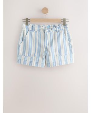 Next Pull-On Utility Denim Shorts - Blue