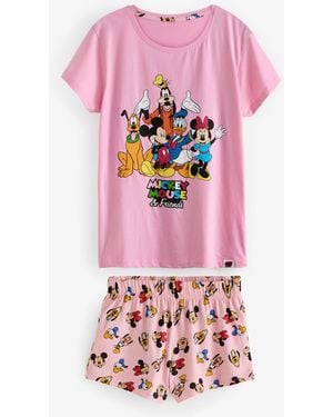 Character Disney Mickey Mouse Short 100% Cotton Pyjamas - Pink