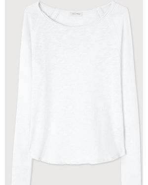 American Vintage Boat Neck Long Sleeve T-Shirt - White
