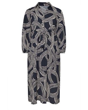 Evans Linear Print Crepe Midaxi Dress - Gray