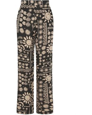 Long Tall Sally Tropical Print Wide Leg Trousers - White
