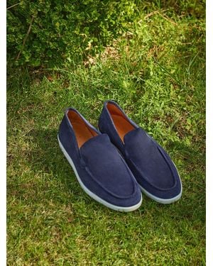 Hackett Martin Plain Suede Loafer Shoes - Green
