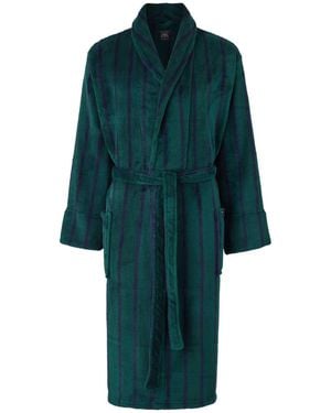 Savile Row Company Stripe Fleece Dressing Gown - Grün