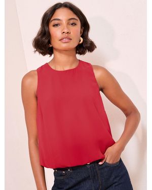 Friends Like These Bubble Hem Sleeveless Blouse - Red