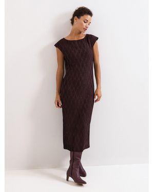 Phase Eight Textured Midi Dress - Brown