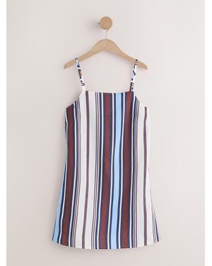 Next Chocolate Stripe Longline Cami Top - Blue