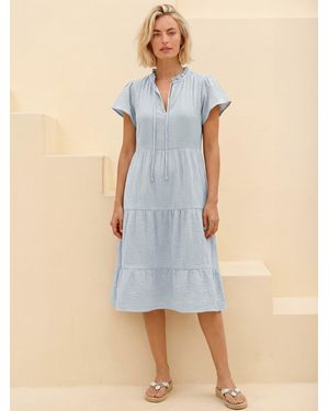 Aspiga Lois Cotton Cheesecloth Dress - Blau