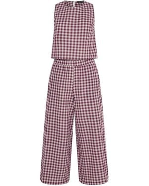 PixieGirl Petite Pixiegirl Petite Gingham Top & Wide Leg Pants Set - Purple